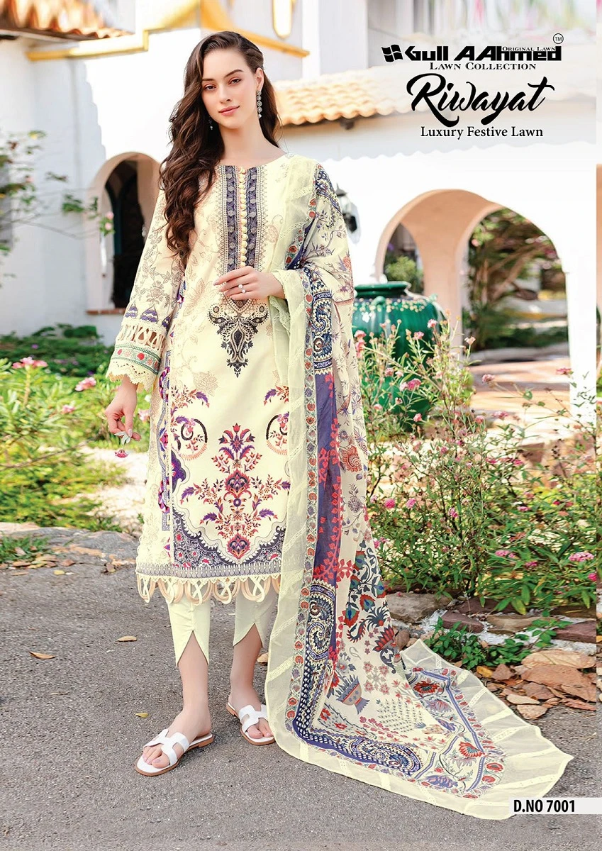 Gull Ahmed Riwayat Vol 7 Lawn Cotton Wholesale Pakistani Salwar Suit Catalog